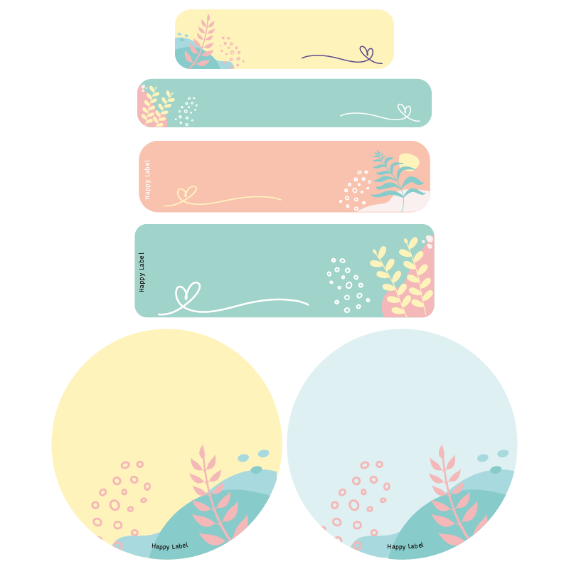 Étiquettes Fleurs Tropicales