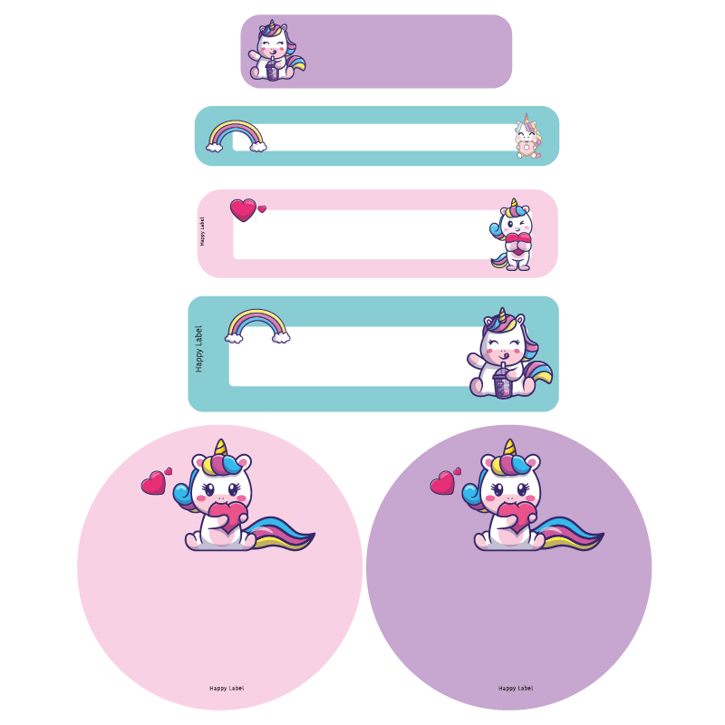 Étiquettes Licorne