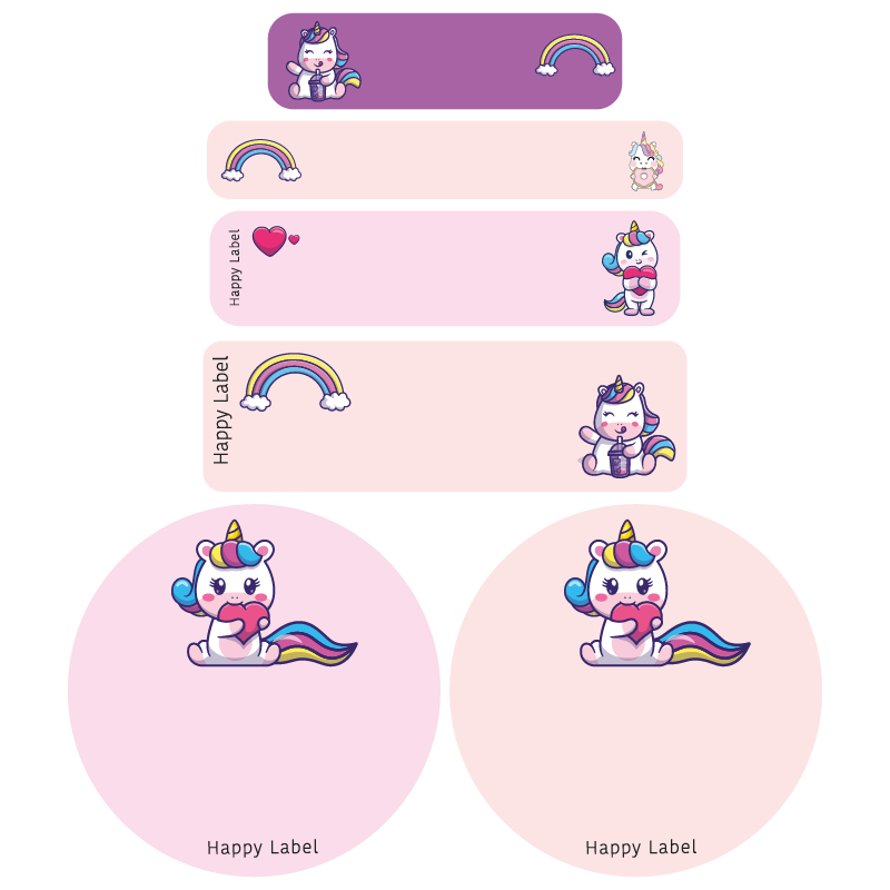 Étiquettes Licorne