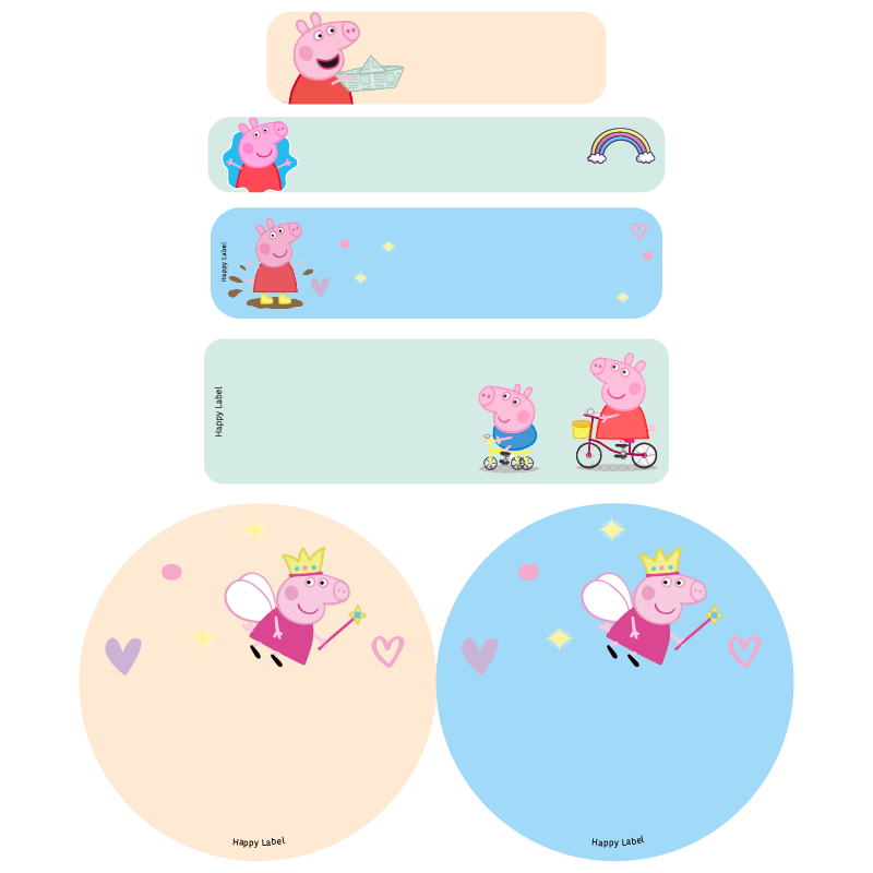 Étiquettes Peppa Pig