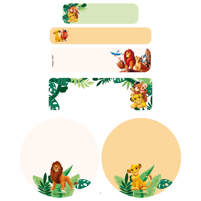 Étiquettes Le Roi Lion