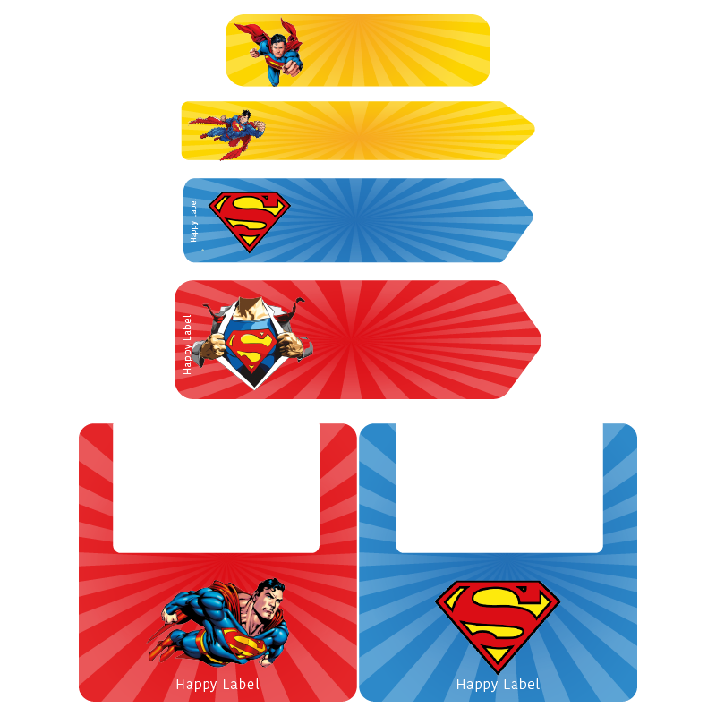 Étiquettes Superman