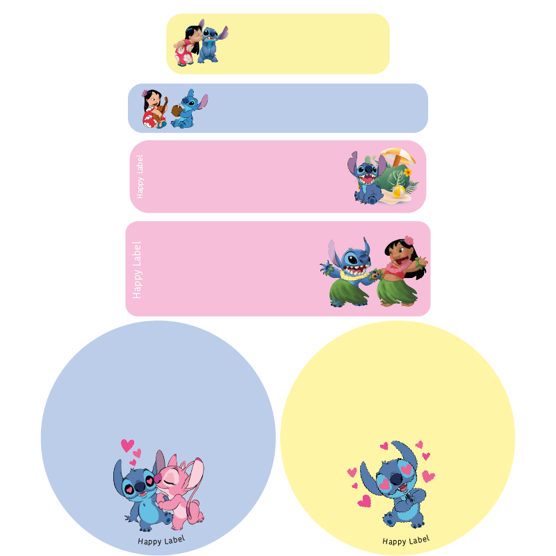 Étiquettes Stitch Rose